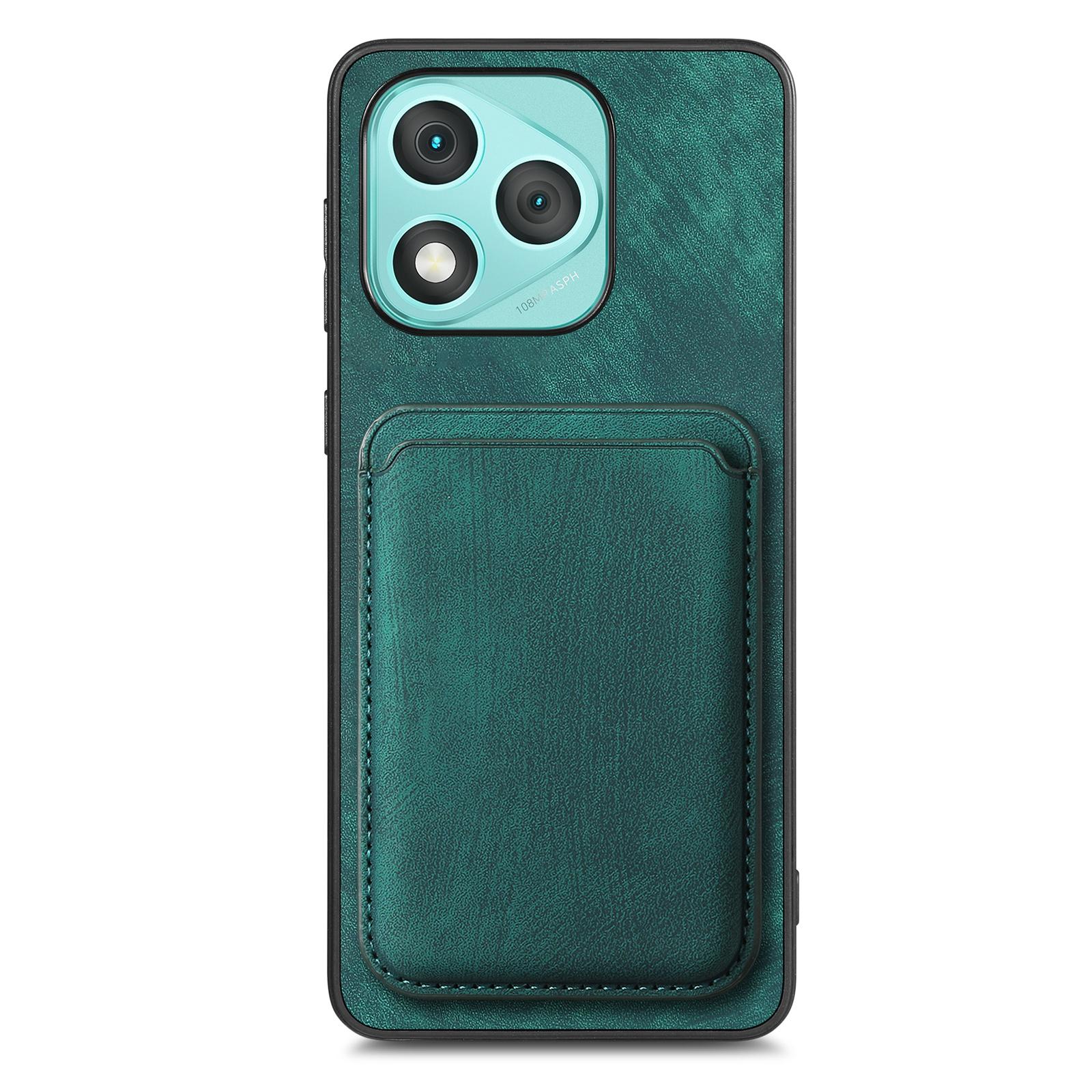 

For Honor 400 Lite Case Compatible with MagSafe Leather Back Cover with Detachable Card Holder Green