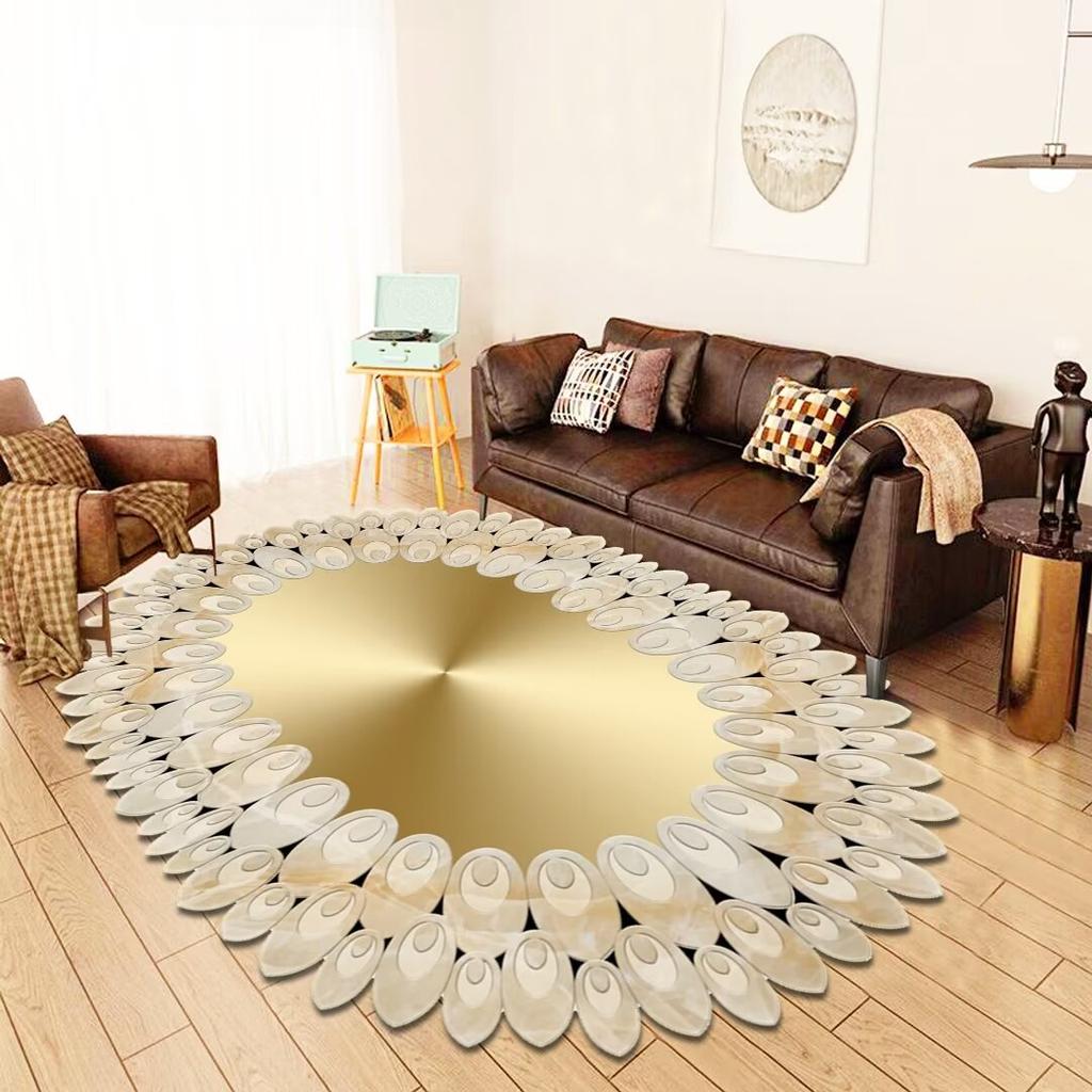 Luxury Golden Sofa Living Room Carpet Irregular High-End Home Decoration For Bedroom Carpet Kitchen Entrance Rug Tables Foot Mat