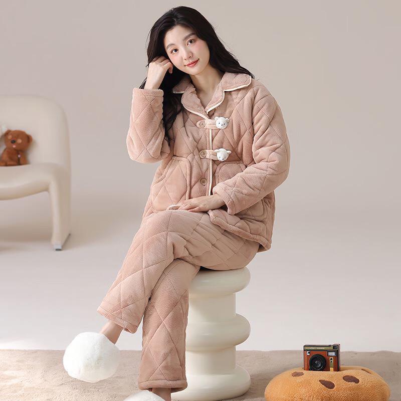 Женский зимний фланелевый кардиган и комплект пижамы OEING M