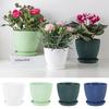 Plastic Flowerpot Indoor Outdoor Planter Flower Pots for Plants with Tray Home Decoration Potted Plant Holder Gardening Supplies