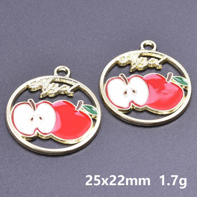 20 Stück Lebensmittel-Accessoires Rote Erdbeere Kirsche Emaille-Anhänger Für Schmuckherstellung Großhandel Frucht Banane Avocado Anhänger Anhänger-Zubehör