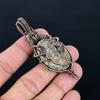 Crocodile Jasper 999 Copper Wire Wrapped Pendant, Handmade Gemstone Jewelry Pendant Gift For Birthday