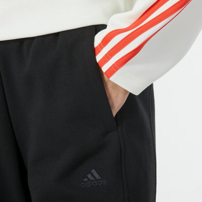 Adidas Solid Logo Cuffed Knit Joggers Women Joggers Black IW1278