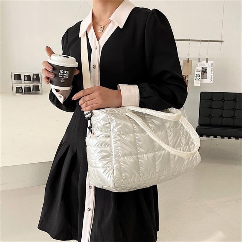 Large Capacity Women's Bag Lightweight Space Cotton Shoulder Crossbody Bag European American Down Bag For Women