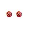 PONYKISS  Silver Colorful Rose Cute Plant Stud Earring for Women Minimalist Fine  Piercing Screw Bead Accessories