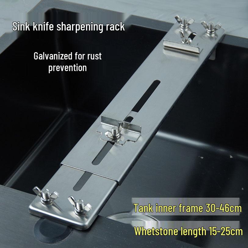 

Blue Water Drop Sink-Mounted Knife Sharpener with Anti-Slip Rack - Double-Sided Whetstone for Household Kitchens прозрачный