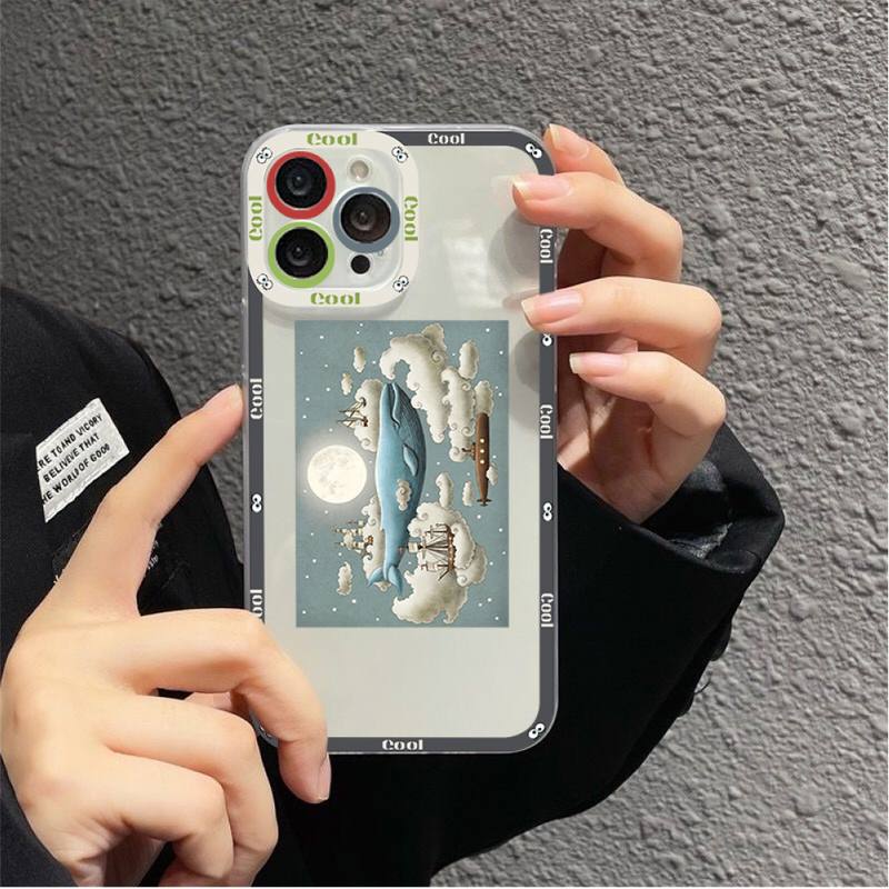 Underwater World Cute Whale Phone Case for iPhone 11 12 13 Mini Pro Max 14 Pro Max Case shell