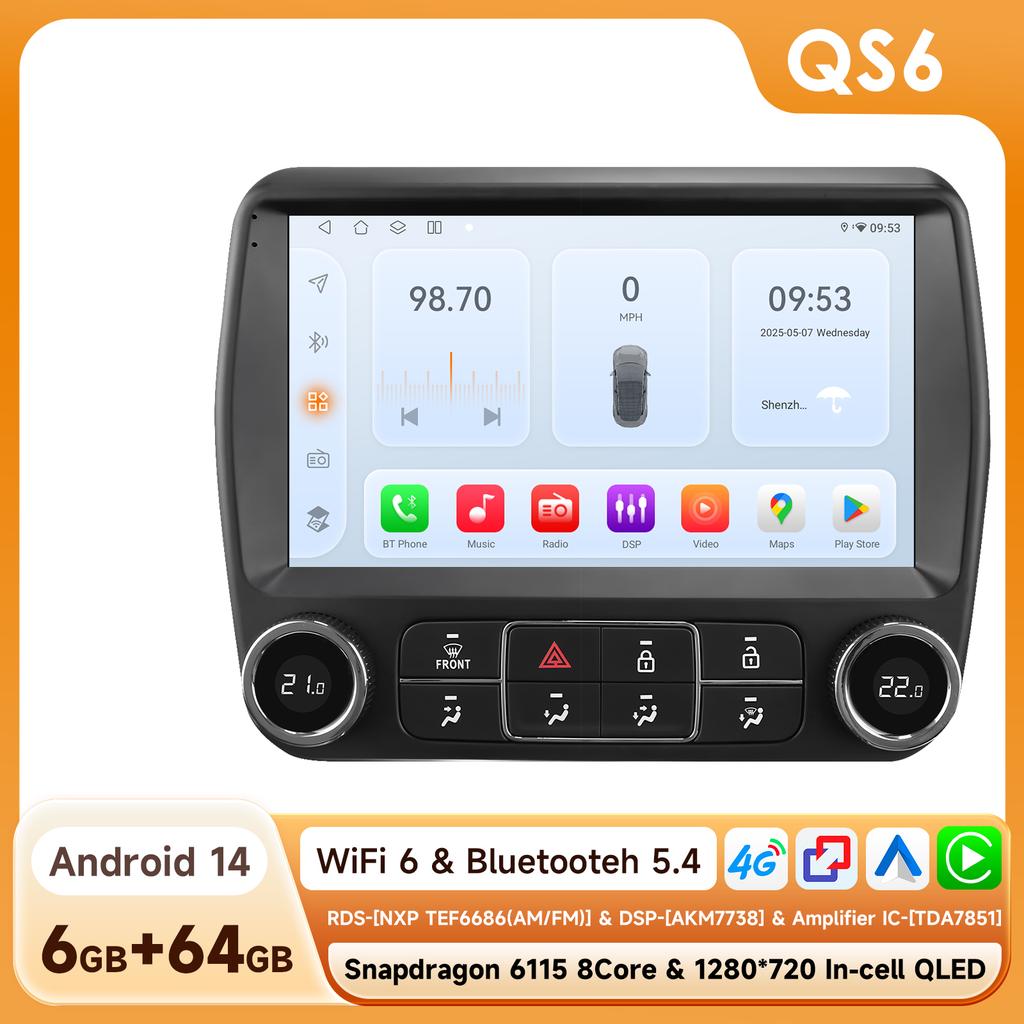 Hizpo Carplay Stereo Car Radio Multimedia Video Player Car Screen for Chevrolet Camaro 2010-2015 8Core Android 16 FM 4G GPS io He