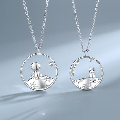Collar Original El Principito y el Zorro Pareja Un par de hombres y mujeres diseño de nicho regalos para amor a distancia