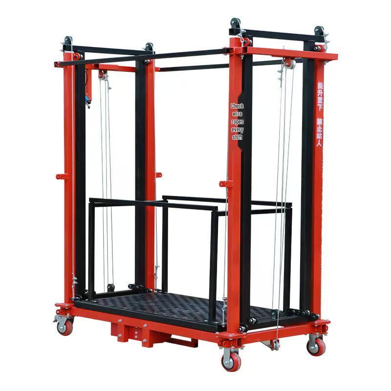 Foldable Remote-Control Electric Lifting Platform - Portable, Small, Movable Scaffold for Cargo, Hand, and Foot Operation