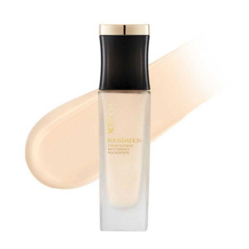 ISA KNOX Cover Supreme Rich Essence Foundation 40ml Hydrating Korean Foundation High Coverage Makeup No.21 Light Beige
