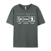 Eat Sleep Fish Repeat Tee Shirts  2024 Fashion Tops T Shirt Cotton Printed T Shirt Fishing Lover Gift