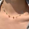 Modny śliczny słodki naszyjnik z kamienia naturalnego dla kobiet dziewczynki letni prosty kryształowy łańcuszek do obojczyka Choker naszyjnik nowa biżuteria na prezent