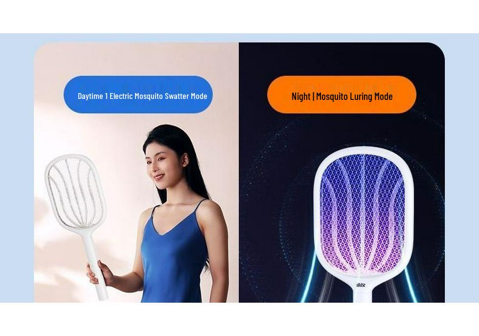 Rechargeable Electric Mosquito Swatter with Lithium Battery - Durable Fly and Mosquito Killer Swatter for Home Use.