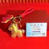Zodiac Horse 999 Fine Gold Keychain - Lucky Golden Horse Pendant Gift