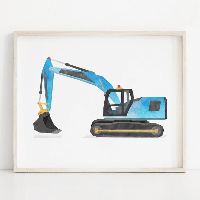 Nordic Style Engineering Vehicle Canvas Art Paintings Watercolor Poster and Prints Nursery Wall Art Picture for Home Decoration No Frame