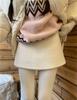 Lambswool Plush Women's A-Line Bodycon Mini Skirt - Autumn Winter 2025