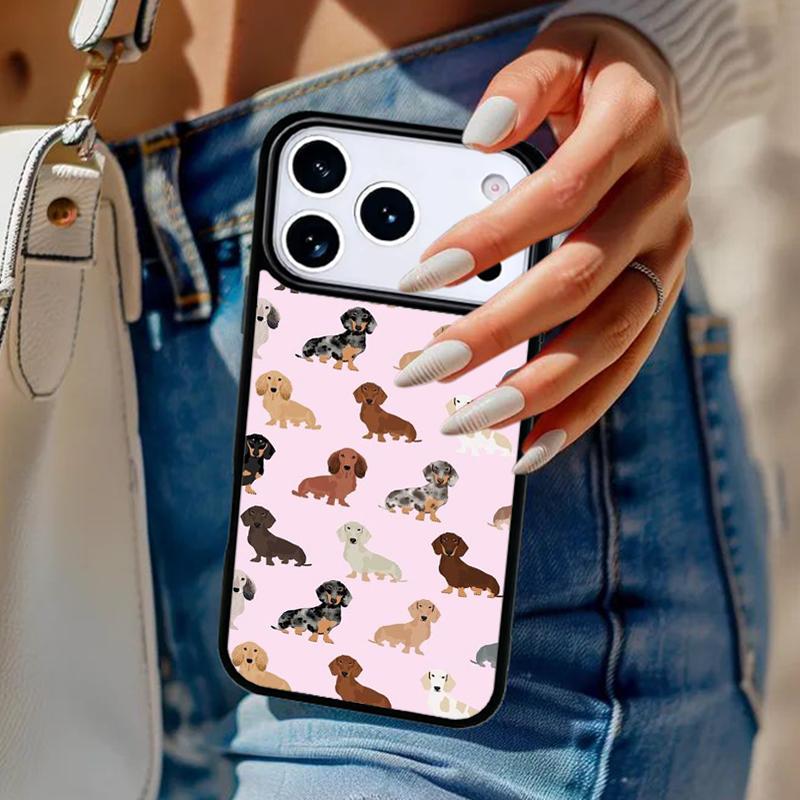 Dachshund Pattern Phone Case For iPhone 17 Air 14 15 13 12 Max Cover For Apple 14 15 16 16e 11 Pro Max Plus Coque