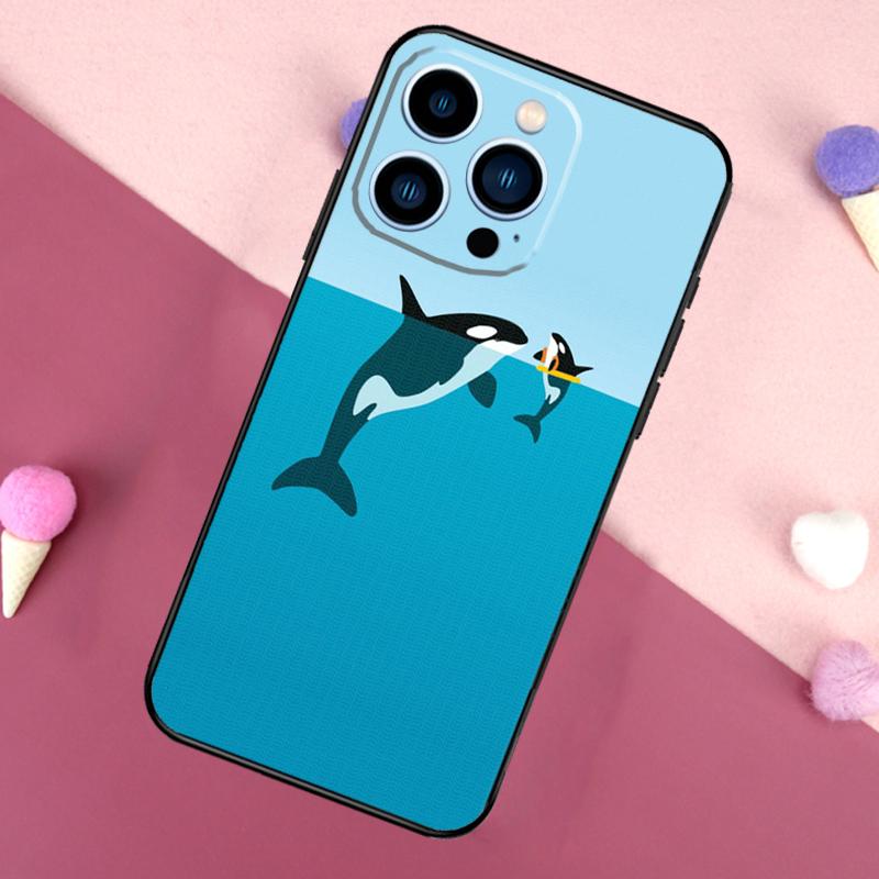 Orcas Whale Phone Case For iPhone 16 17 Pro Max 17 Air 16E 13 12 Mini 14 15 Plus 11 Pro Max Back Cover