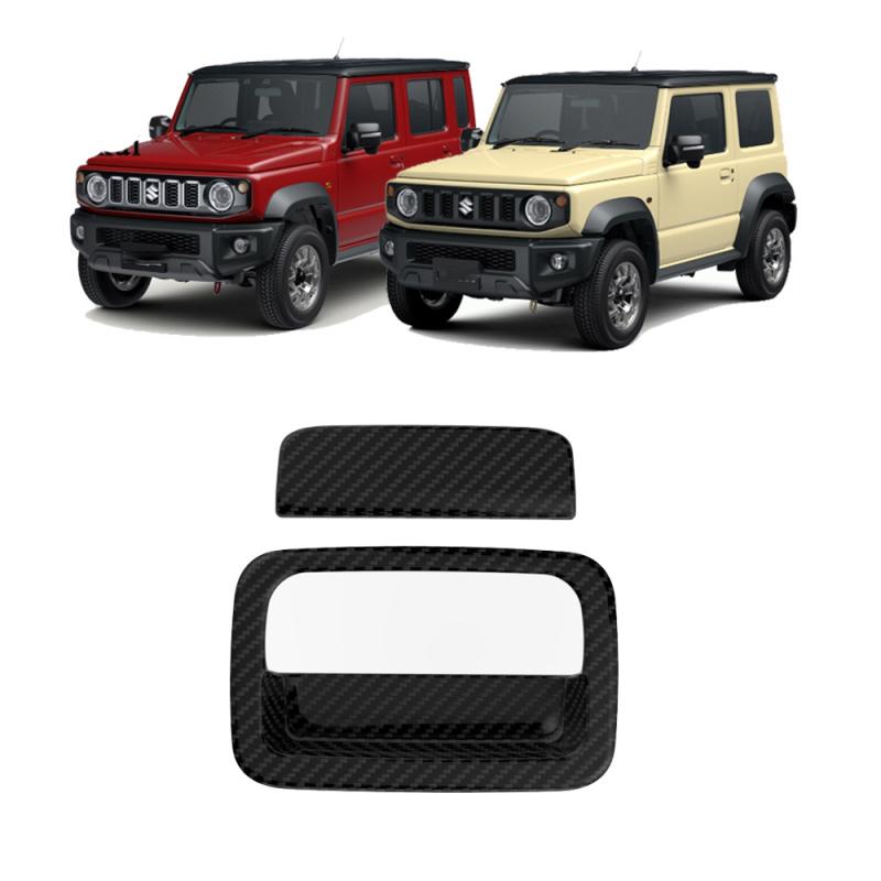For Suzuki Jimny 2018-2025 JB74 JB64 ABS Black Chrome Rear Tailgate Door Handle Ring Handle Cover Decoration Car Accessories