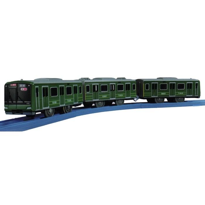 Takara Tomy Plarail Tokyu Dentetsu Toyoko Line Wrapped Train (Blue Frog) Green