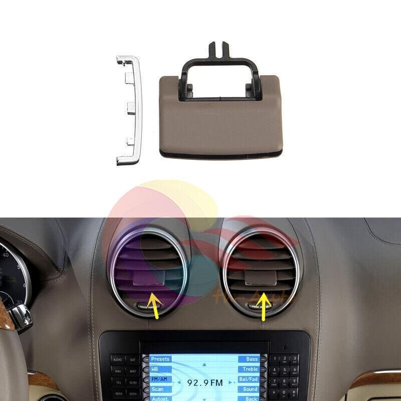 For Mercedes W164 X164 ML GL ML63 Brown Front A/C Air Vent Paddle Clip w/Chrome