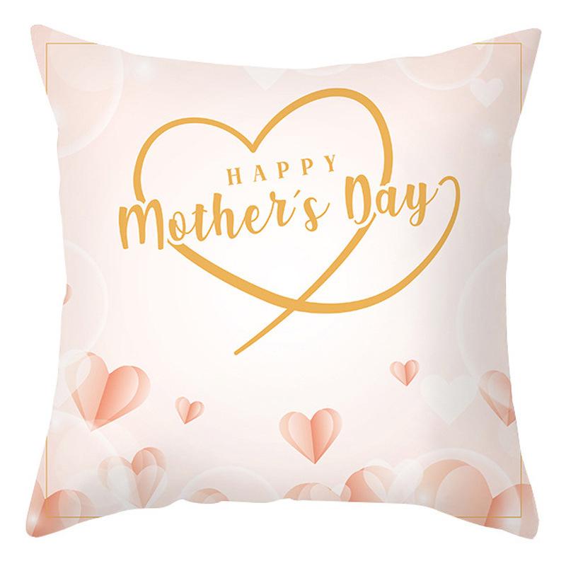 Mother's Day Pillow Cover Home Office Peach Skin Cushion Cover Sofa Car Cushion Cover Backrest