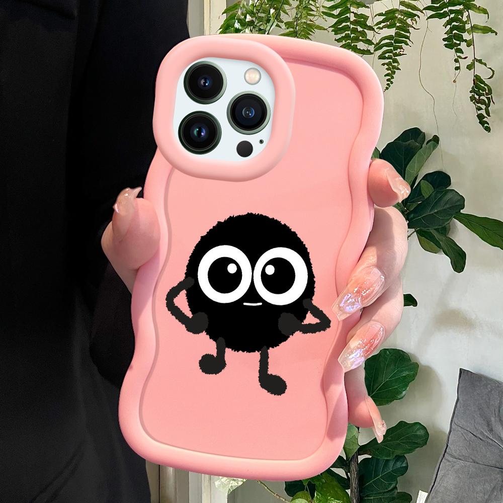 

Чехол для телефона с большим черным шаром для iPhone 11 12 13 14 15 Pro Max 6 6S 7 8 Plus Xs Wave Edge, противоударный защитный резиновый чехол iPhone 8 Plus розовый