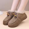 Women's Fur One Thick Bottom Heightening a Foot Stirrup Winter Lightweight Padded Warm Snow Boots Non-slip Wear Casual Sports Cotton Boots