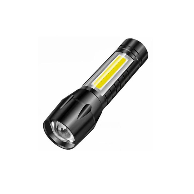 Aluminum Mini COB Zoomable Flashlight Usb Rechargeable Work Light Torch Outdoor Emergency Inspection