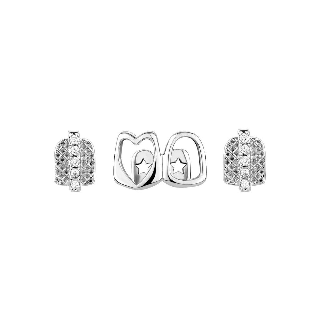 Heart-Shaped Hollow Out Gold Grillz: Trendy Hip-Hop Tooth Jewelry for Christmas