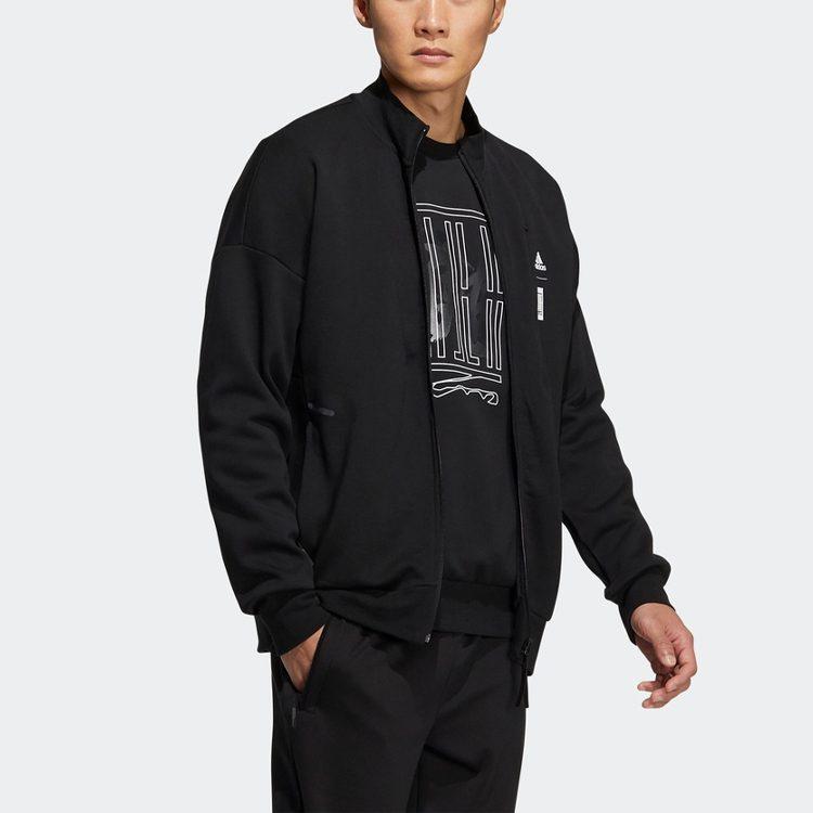 Adidas Jackets Men's Black Stand Collar Moderate Other HE5120