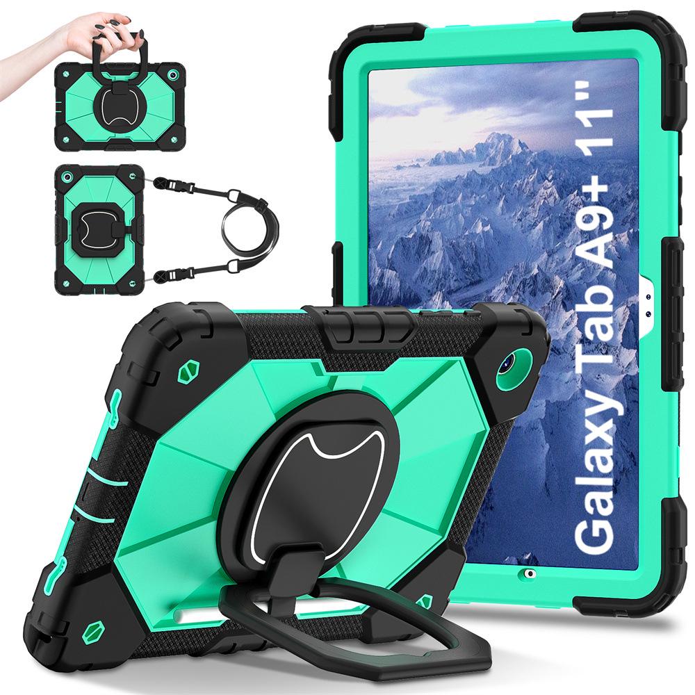 Samsung Galaxy A9/A9 Plus Anti-Drop Tablet Case with 360° Rotating Stand, Wristband, and Shoulder Strap