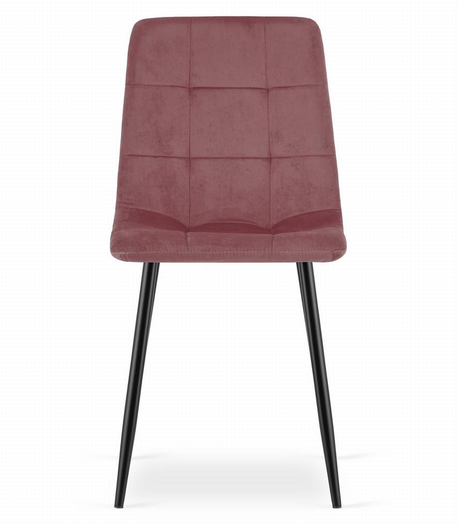 KARA chair - pink velvet / black legs x 2