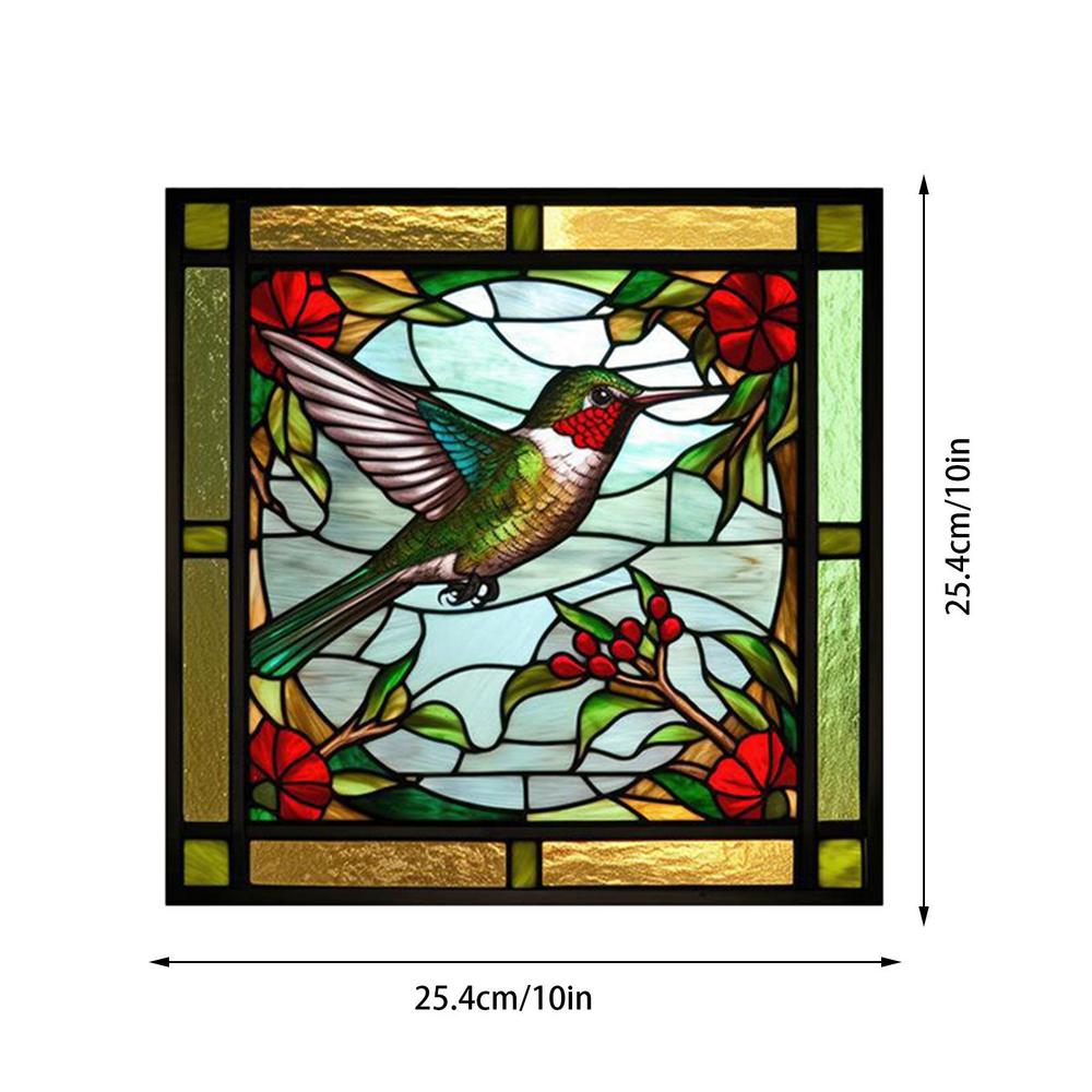 Hummingbird Window Decals Non-Adhesive Warning Sticker Double-Sided Design Decoration Tool For Home School Dormitory And Hotel