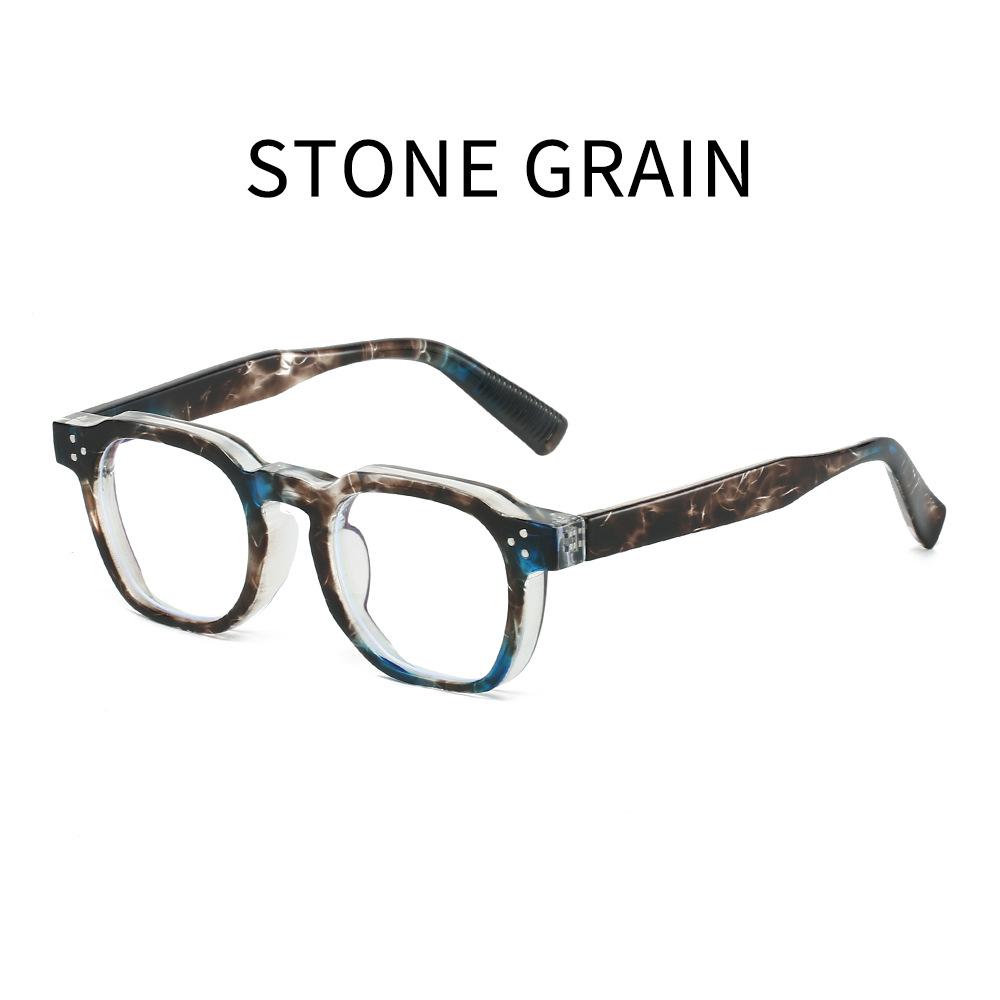 Men'S New Fashion Square-Frame Thick-Rim Reading Glasses Unisex New High-Definition Blue Light Blocking Hyperopia Glasses +4.0