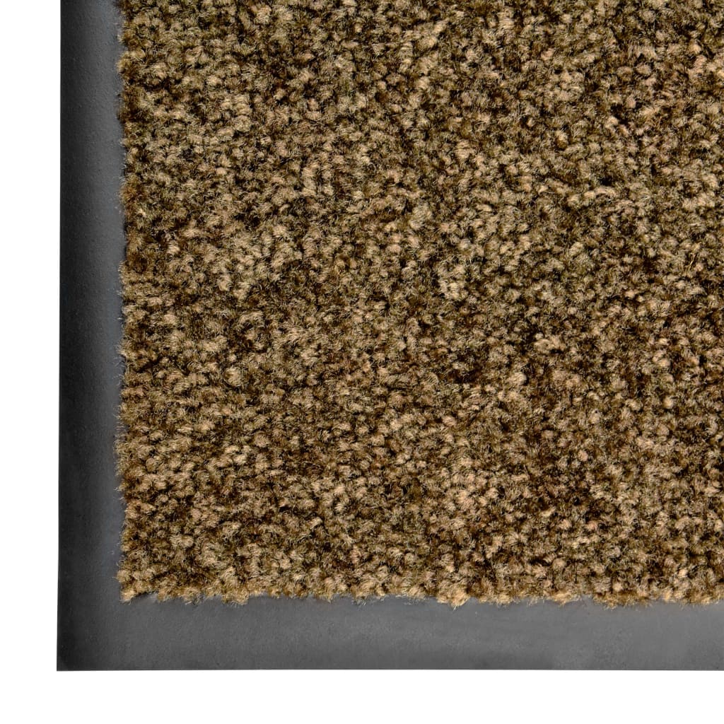 vidaXL Fußmatte Waschbar Braun 60x90 cm