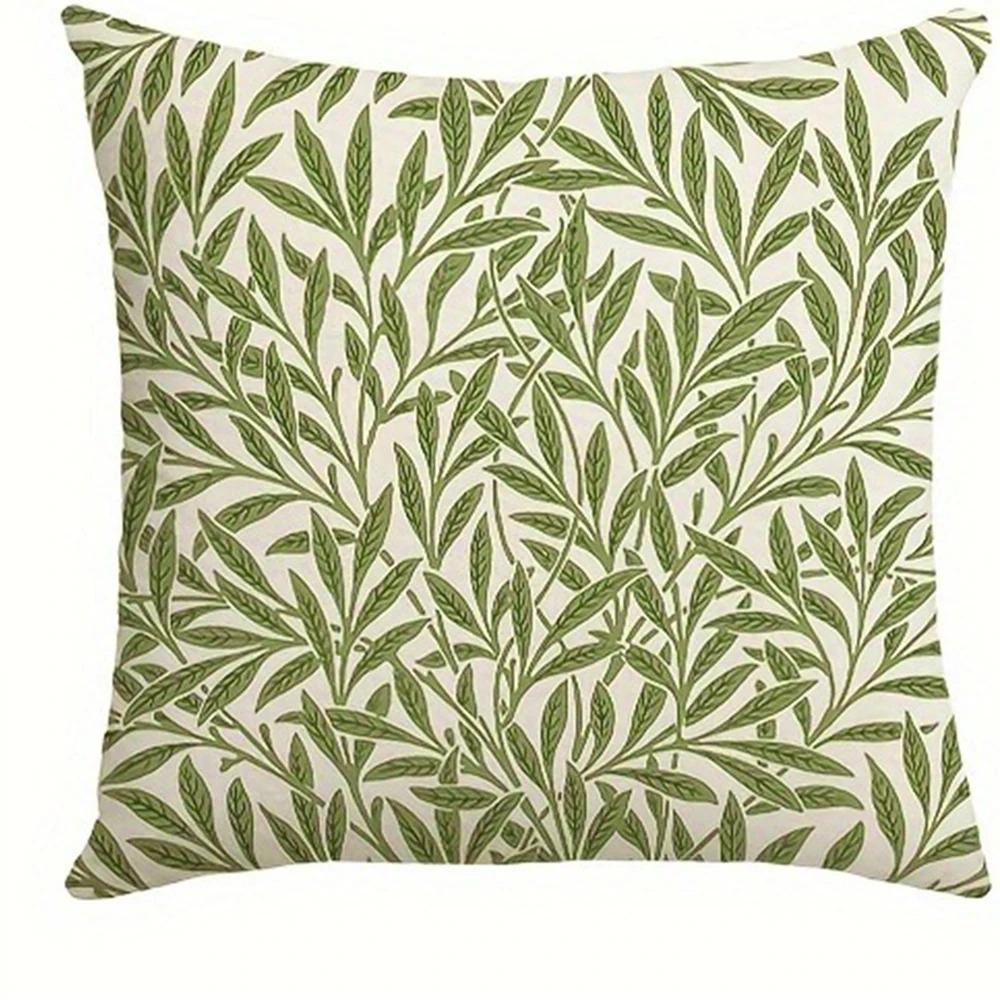 Hemrum Dekorativ Kuddfodral Retro Växt Blommönster Tryckt Kuddfodral Vardagsrum Soffa Stol Kuddfodral