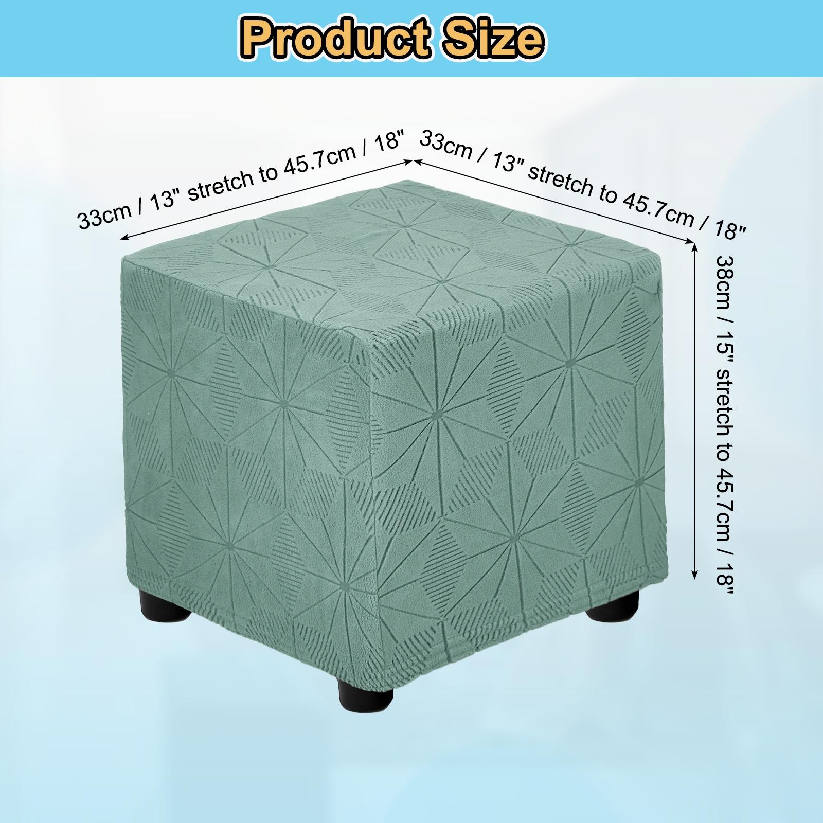 

1/2pcs Square Footstool Cover Jacquard Polyester Stretch Footrest Slipcovers Footstool Protector for Living Room Bedroom