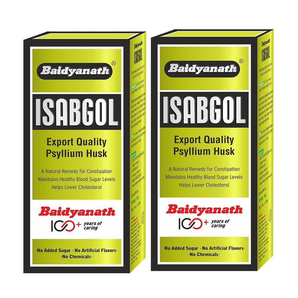 Baidyanath Isabgol Psyllium Husk Powder 200gm X Pack of 2 for Healthy Digestion and Constipation Relief