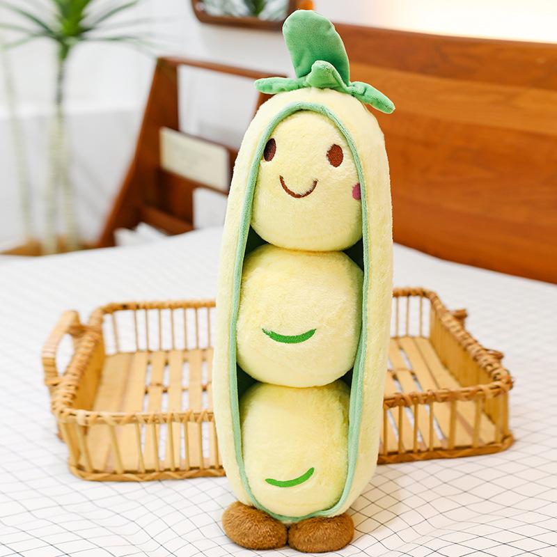 

Smiley pea pod plush toy children soothing doll creative home decoration vegetable doll ground marketing gifts 30cm【0.12kg】