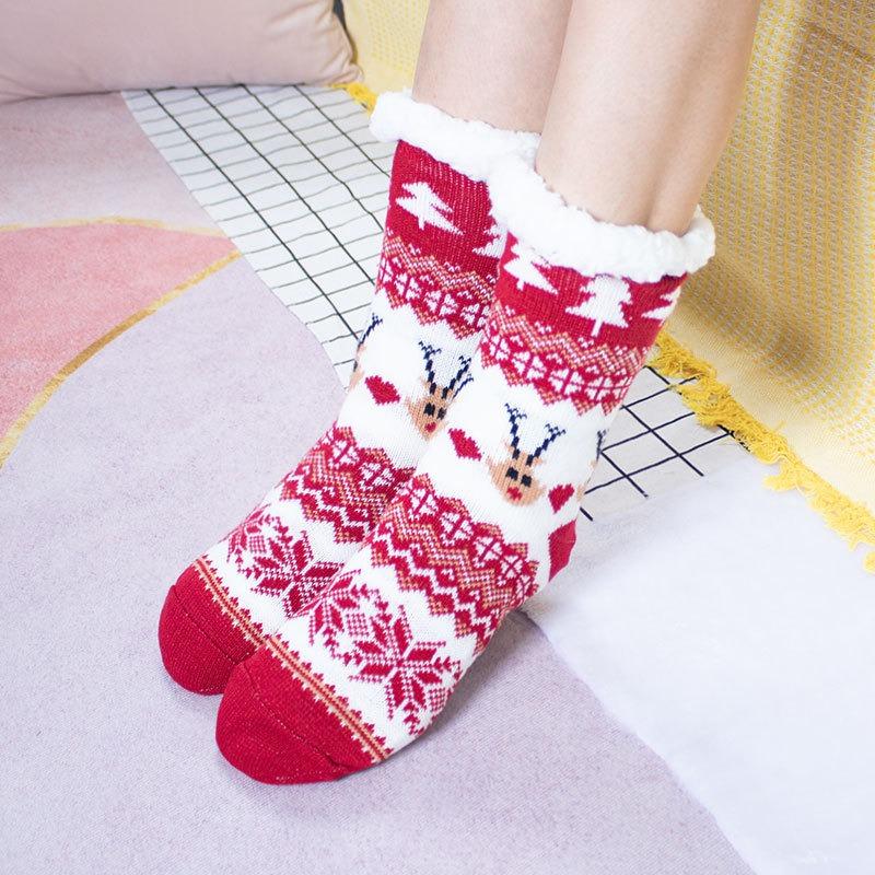 Thickened and Flannel Warm Floor Socks for Women, Autumn and Winter Sleeping, Warm Foot Socks, Anti Slip Plush Foot Covers