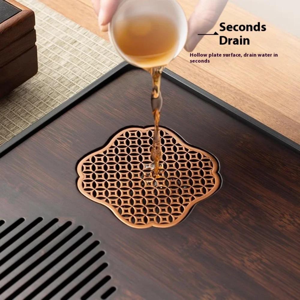 Bamboo Chinese Gongfu Tea Tray Drain Tea Tray Household Small Tea Table with Drainage Water Storage Dry Brewing Platform Tray