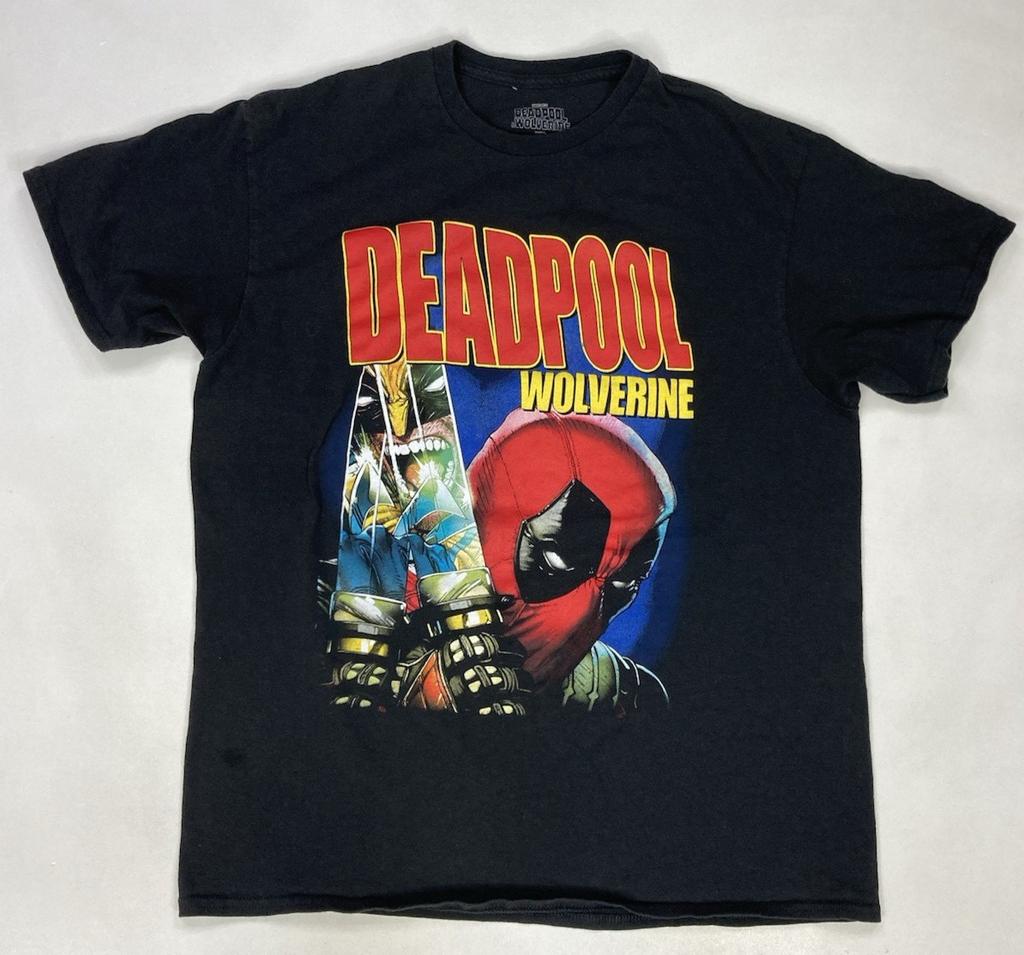 Marvel Deadpool Wolverine Movie Graphic T-shirt Men Large Black Short Sleeve