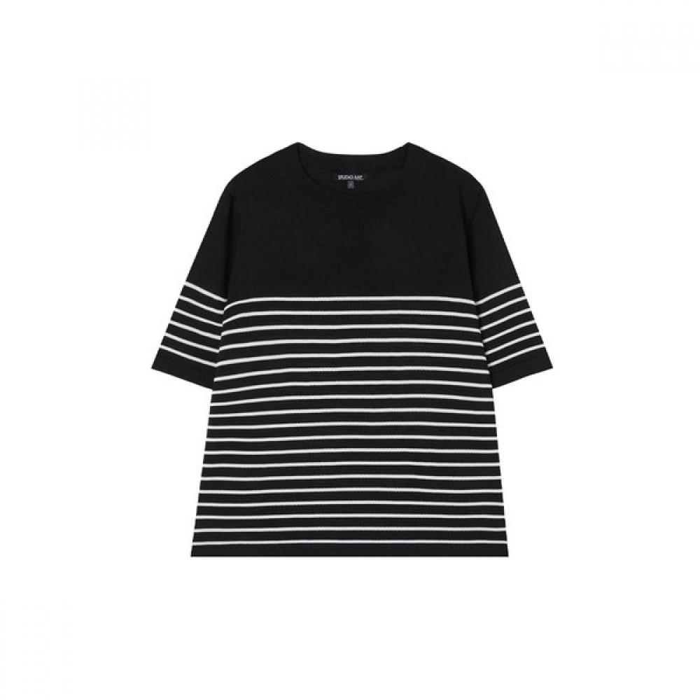 Lap Round Stripe Short Sleeve Knit As1kh265