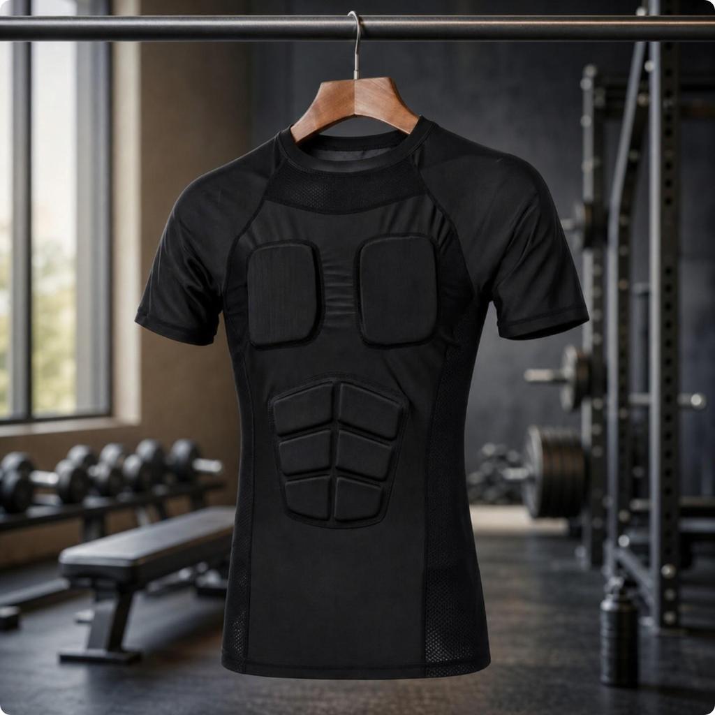 Padded Compression Shirt Elastic Top Lightweight for Athletes