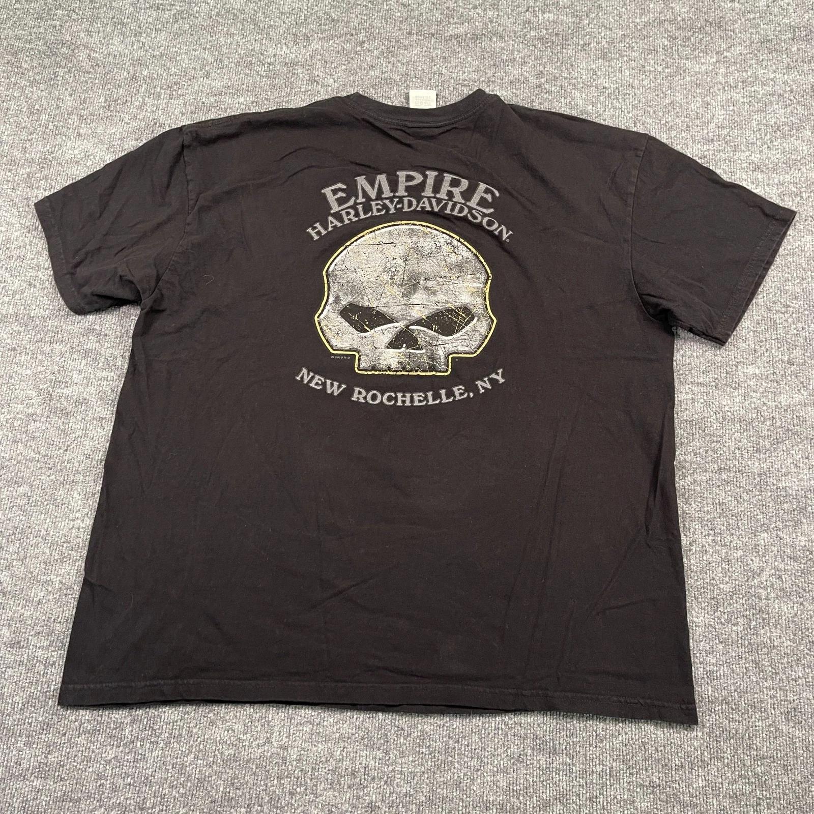Harley-Davidson Empire Skull Biker Shirt 2XL 26x28 New Rochelle New-York L