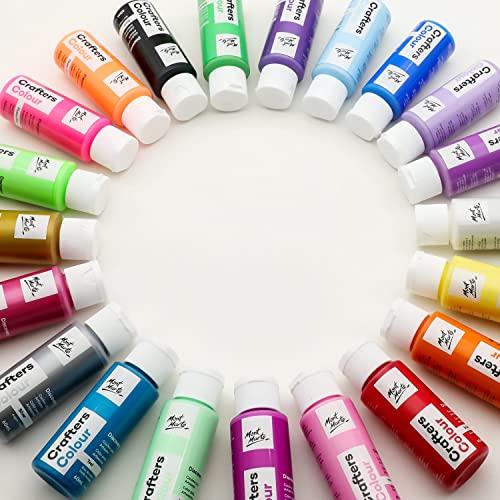 Mont Marte Acrylic Paint Set 21pc X 60ml Crafters Colour Discovery - Ideal for Crafts and Art - Perfect for Beginners, Students, and Craft Activities