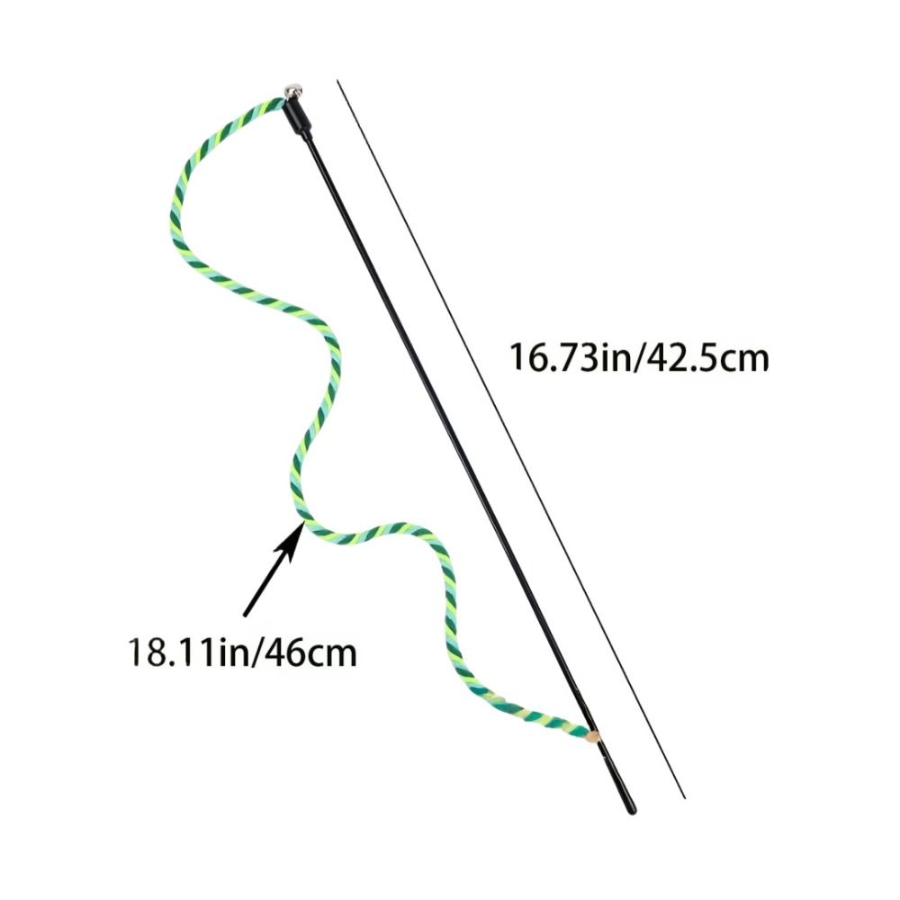 High Quality with Bell Cat Wand Bite Resistant Interactive Play Cat Teaser Stick Cotton Rope Pet Chew Rope Kitten