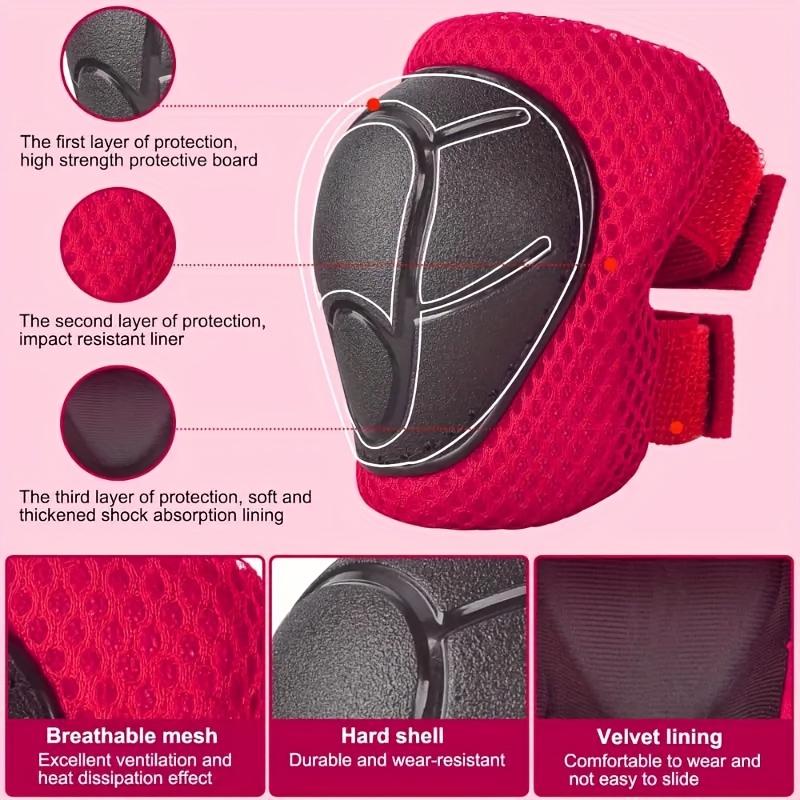 6pcs Kids' Sports Protective Gear Set for Ages 3-8 - Knee Pads, Elbow Guards, Durable PE Material, Shock Absorbent